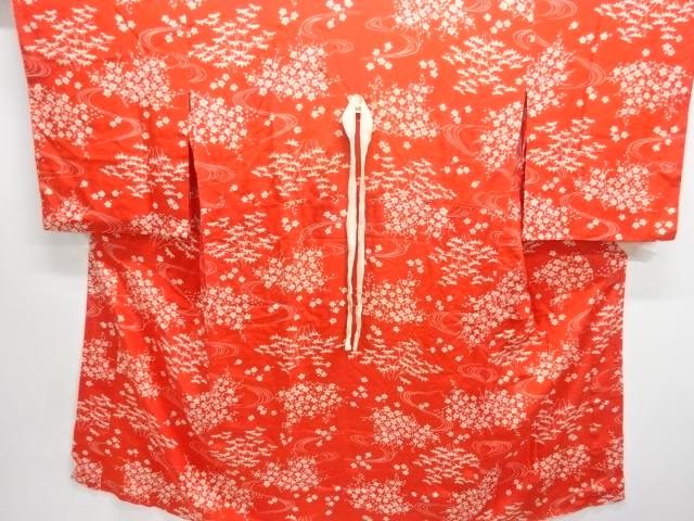 JAPANESE KIMONO / ANTIQUE JUBAN / SILK / UME & BAMBOO GRASS